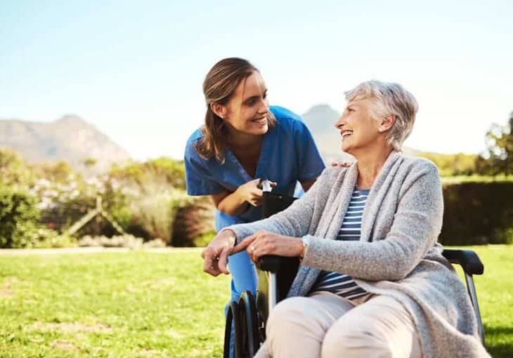 Senior,Woman,,Nurse,And,Wheelchair,For,Healthcare,Support,,Life,Insurance